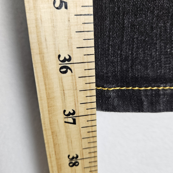 Rachel Zoe Flared Jeans Bellbottom Blue Gold Bootcut Stretch Denim Size 25 Tall - Picture 13 of 16